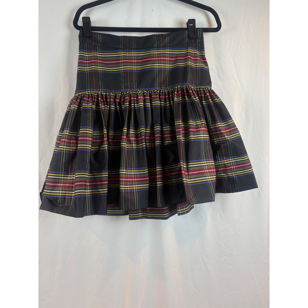 J.Crew Womens Black Multi Plaid Drop Waist Mini Skirt F8781 Size 4 Holiday Party - Picture 1 of 9